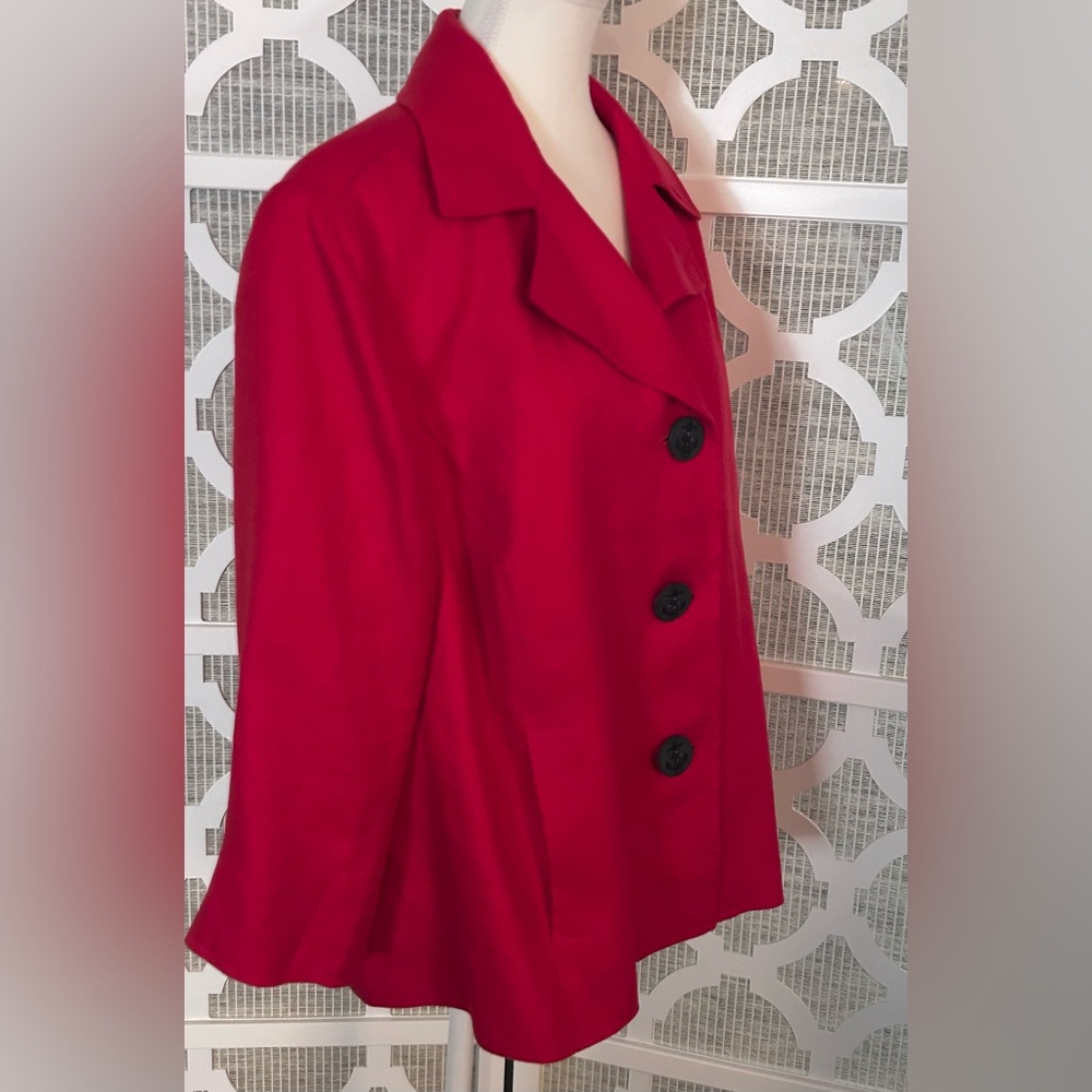 Nautical Ralph Lauren Vintage Red Jacket Blazer Linen 20w Navy Blue Cape Cod - Picture 8 of 15